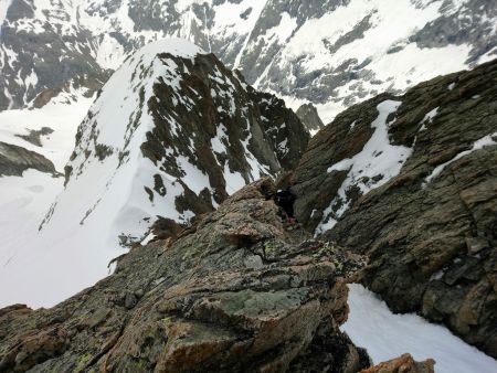 Depuis le haut du ressaut rocheux