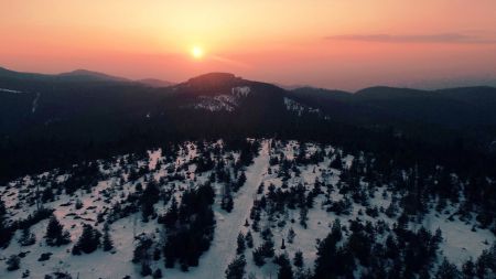 Coucher du soleil à la Friedrichsturm.