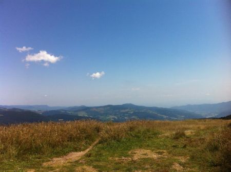 Vue vers les crêtes des Vosges et en théorie les Alpes...