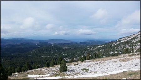 En remontant, regard plus au nord sur le plateau.