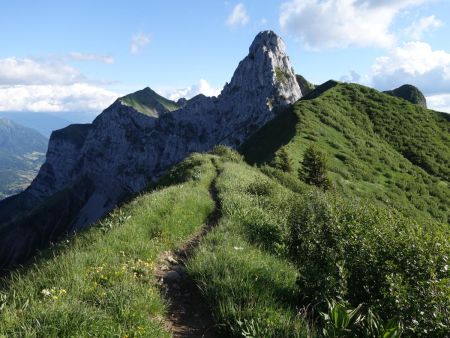 Regard arrière vers la Pointe de la Beccaz.