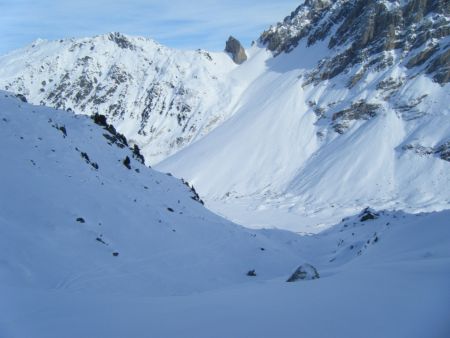 Vue sur la combe de montée