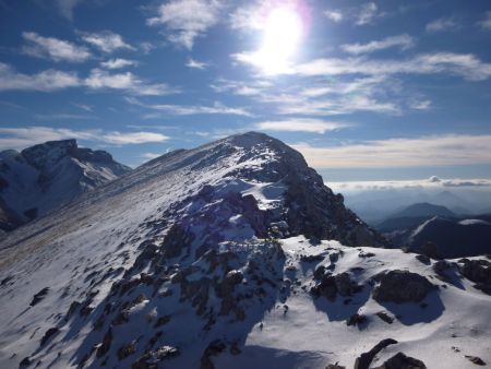 A crête vers le sommet du Chauvet.