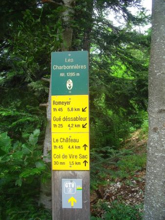 En forêt, direction le Château et Col de Vire Sac