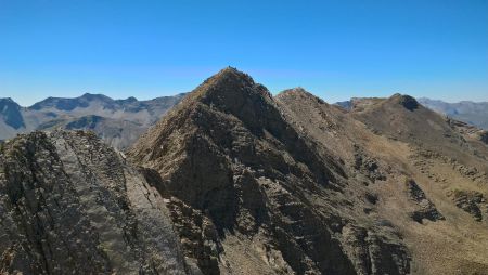 La dernière et la plus haute pointe (2886m) vue de la 1re