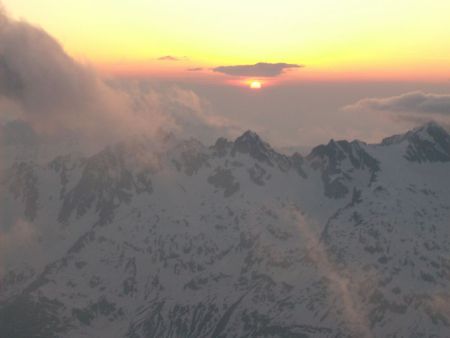 Coucher de soleil sur les Aiguilles Rouges