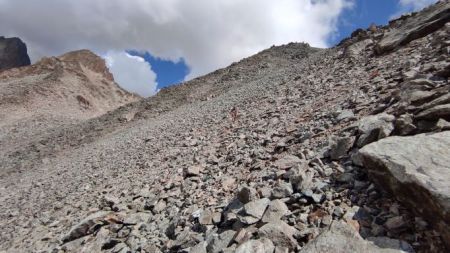 l’éboulis de descente