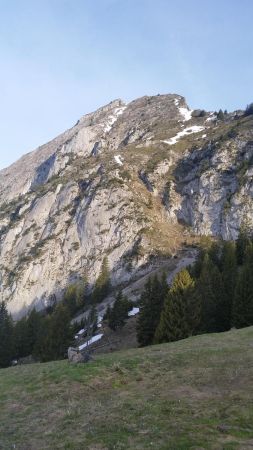 Après la Crotte, vue sur le couloir à gravir