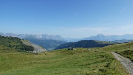 Au col de Véry, vue vers Aravis, Platé, Fiz