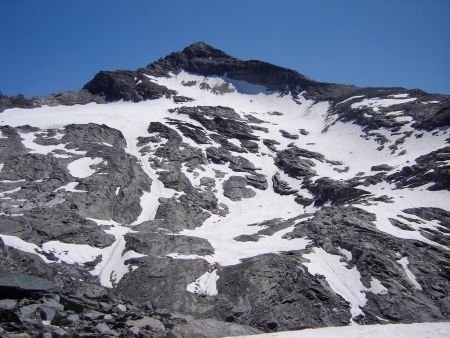 L’Ouille d’Arbéron, avec à droite, l’arête suivie pour l’ascension.