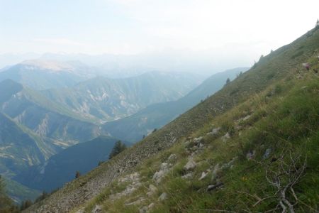 La pente très raide(45°) entre le Cheval-Blanc et la Baisse de Pompe