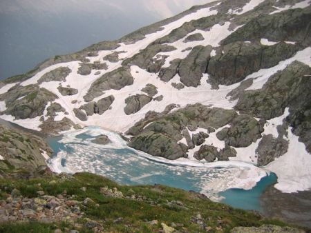 Deuxième portion du lac Blanc nettement plus gelée