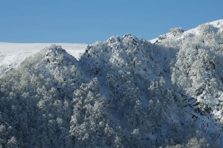 En chemin, entre l’Auberge du Schiessroth et le Col du Schaeferthal, nouveau zoom sur le haut de l’Arête des Spitzkoepfe.