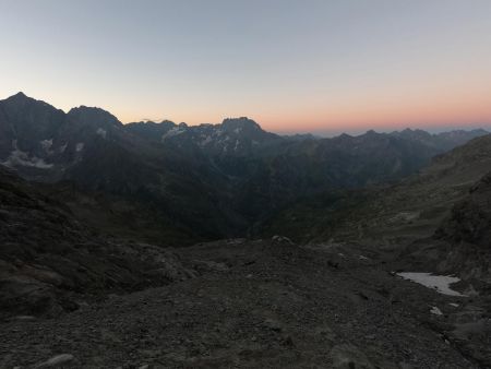 Le jour se lève à notre arrivée au grand couloir sous la Pointe Duhamel