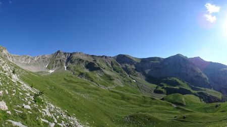 le parcours sur la crête vu de la Rouanne