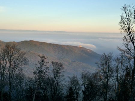 Depuis le château du Frankenbourg : vue vers les châteaux de l’Ortenbourg et du Ramstein