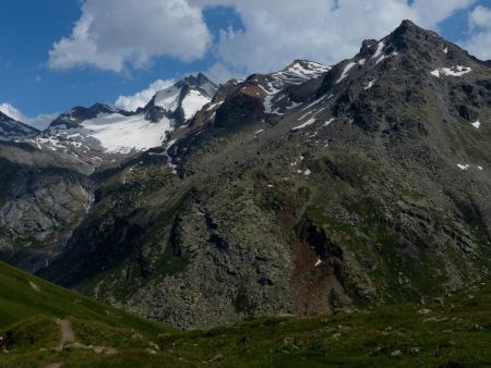 Au fond, Pointe Clavarini et Mulinet ; Ouilles de Trièves au premier plan