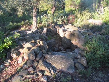 Vestiges du « Dolmen de l’Agriotier » en bord de piste.