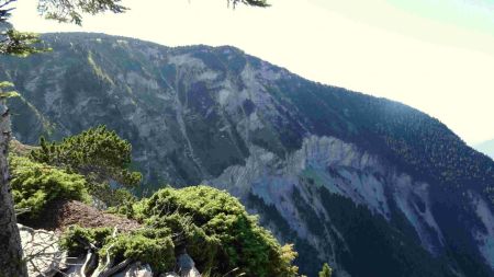 De la bordure du Ranc Lafaille, vision de la moitié du versant ouest dans lequel l’itinéraire envisagé se trouve