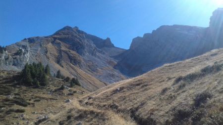 La combe en direction de la Porte des Aravis