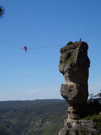 Slackline sur les Vases