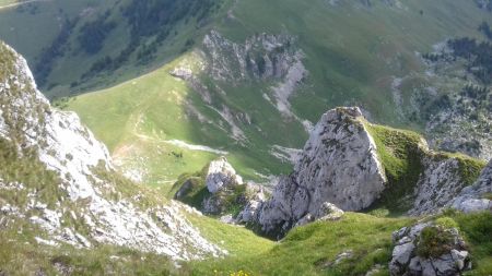 Vue sur l’arête depuis le haut de l’écharpe