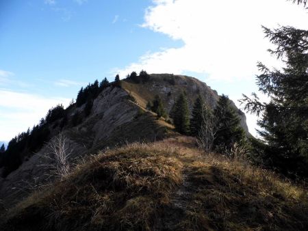 Au col, le sentier vers le roc Rouge