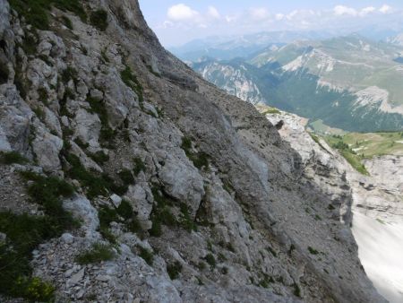 Devant le passage clé, on va descendre sur la droite.