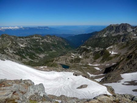 Des Brèches de la Passoire, vue sur le Lac de la Colombière