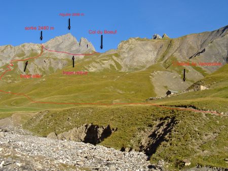 L’itinéraire, vu des chalets de Varlossière