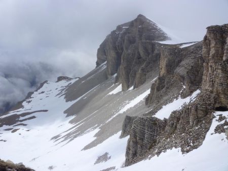 Perpective du col du Charnier enneigé