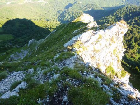 Vue arrière sur l’arête parcourue