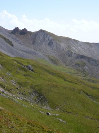 Fin de la Côte de Lancheton et Rochers Rouges depuis le col du Châtelard.