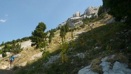 Couloir ouest au-dessus de la Folatière. Regard arrière.