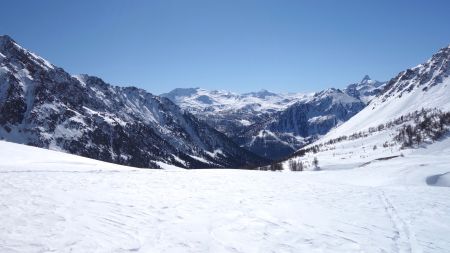 Dans le rétro Grand Glaiza, Pic de Terre Noire, Petit Rochebrune et Grand Rochebrune