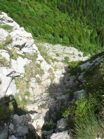 Couloir câblé dans le Racapé.