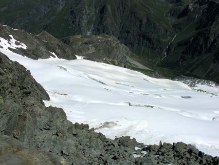 Le glacier des Volnets pour la traversée éventuelle jusqu’au Grand Bec