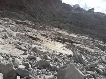 Le final à escalader sous le refuge