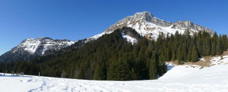 Rochers de la Badaz, Mont Colombier et Roc de Poyez.