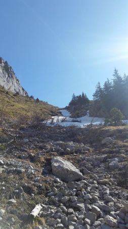 Couloir de Ferraillon, regard en arrière