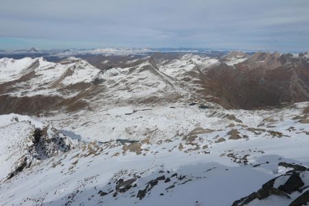 Au sommet avec le col de Longet, le Queyras, la Vanoise, le Mont Blanc, le Grand PAradis, le Cervin, le Mont Rose, ...