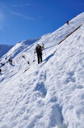 Descente sous le col de l’Avenaz