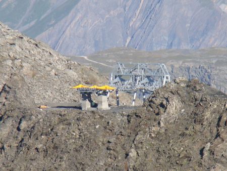 Gare d’arrivée du nouveau finutel de Val Thorens au Col du Bouchet.