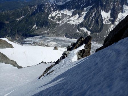 Regard sur une partie de l’arête NE et le glacier d’Argentière