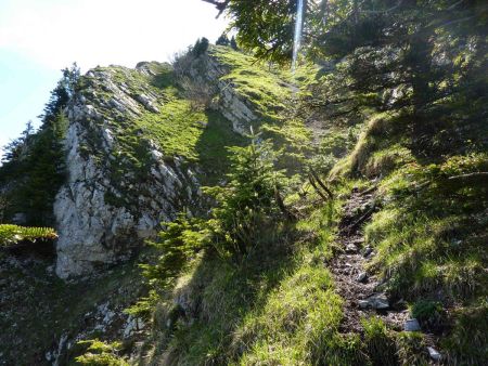 A la fin de la traversée, au pied du couloir nord