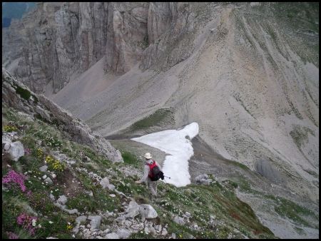 Descente au Col des Aiguilles.