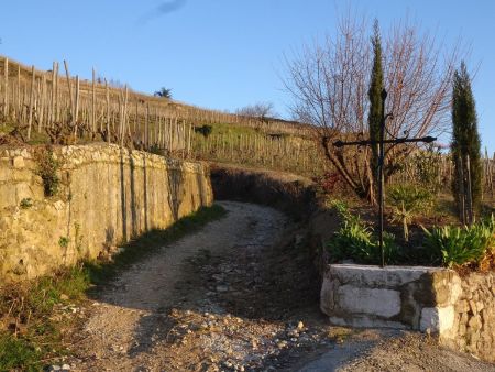 On peut prendre le chemin à gauche de la croix