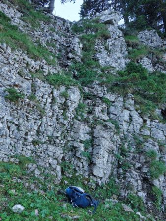 Les gradins rocheux du «Pas du Chamois»