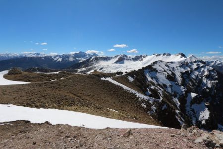 Sur la crête du cirque.