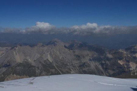 Glacier de la Rosoire, et la vallée de Chavière (aiguilles de Chanrossa, Cornellier, du Fruit).